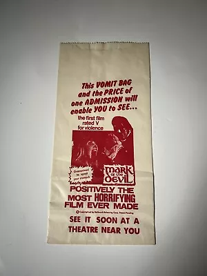 VTG 1980's Mark Of The Devil Wax Vomit Bag Movie Theater Promo-horror • $9.99