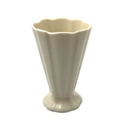 Vintage Lenox Cream Porcelain China Fluted Scalloped Edge Vase • $19.95