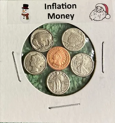   Inflation Money   - Obsolete Mini U.s. Coins Set In Holder • $7.98