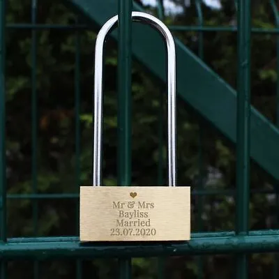 Personalised Engraved Love Lock Padlock | Valentines Wedding Anniversary Gift • £16