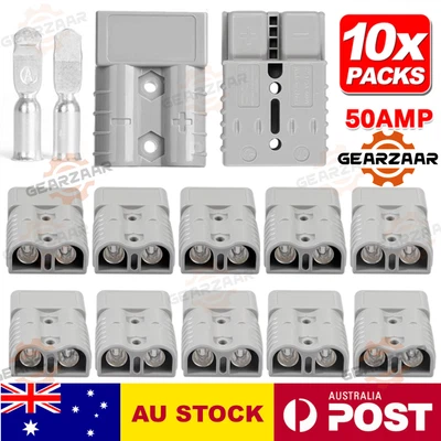 $21.49 • Buy 10x Genuine Anderson Plug Connector 50A 6AWG Caravan Trailer Solar 4x4 Truck AU