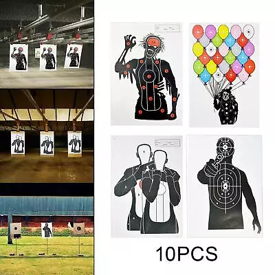 10Pcs Paper Silhouette Targets Shooting Range Large For Archery Hunting • £11.66