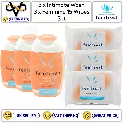 £11.95 • Buy Femfresh 3 X Daily Intimate Wash 150ml & 3 X Feminine Daily Wipes Pack Of 15 Set