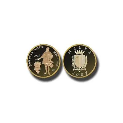 2007 Malta La Vallette LM25 Gold Coin Proof Gold • $999