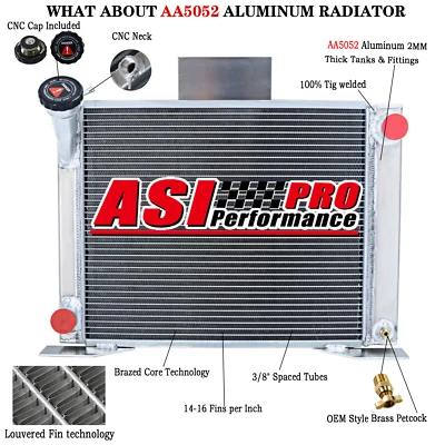 $229 • Buy 4-Row Aluminum Radiator Fits 1982-1994 Ford Ranger Pickup V8 Engine Conversion