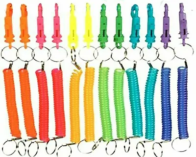 1x Spiral Clip On Ring Stretchy Elastic Coil Spring Keyring Chain Party Bag UK • £1.99
