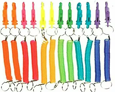 Spiral Clip On Ring Stretchy Elastic Coil Spring Keyring Chain Party Bag UK • £1.99