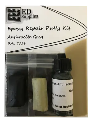 Anthracite Grey Quartz Worktop Epoxy Repair Putty Kit - Chips Cracks & Defects. • £12.45