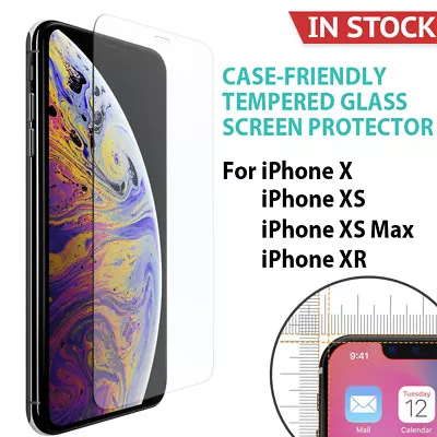 $6.99 • Buy IPhone X XS Max XR Case-Friendly Tempered Glass Screen Protector For Apple