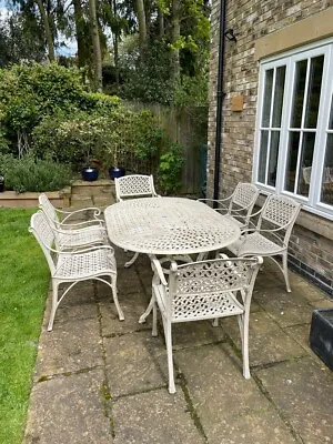 £500 • Buy Cast Aluminium Garden Large Table And 6 Chairs VERY GOOD CONDITION