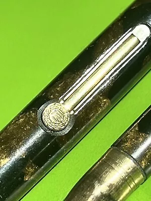 MORRISON'S FOUNTAIN PEN & PENCIL SET Marbled Tortoise & GOLD 14k Vintage Antique • $49