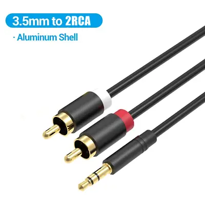 3.5mm Male To 2 RCA Aux Auxiliary Stereo Audio Y Converter Adapter 1M - 20M • $9.99