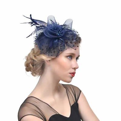 £5.99 • Buy UK Alice Headband Clip Feather Hair Fascinator Ladies Wedding Royal Ascot Races