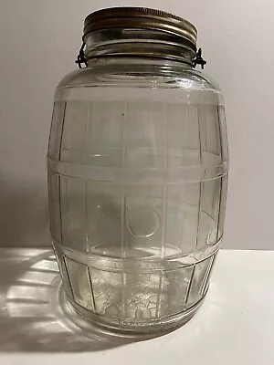 Large Duraglas 13.5'' Vintage Glass Jar W Lid & Handle • $49.99