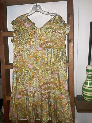 Vintage Handmade Silk Floral Dress M Boho Hippie • $17.99