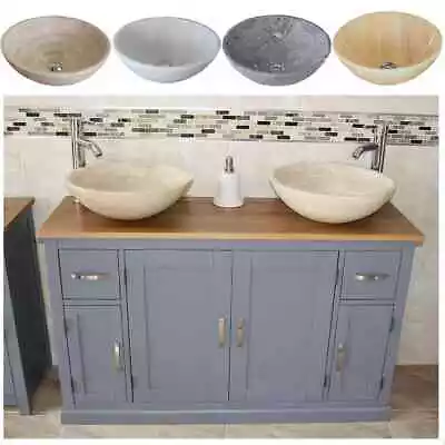 Bathroom Vanity Unit Grey Painted Cabinet Wash Stand With Stone Basin 402GSBCX2 • £799