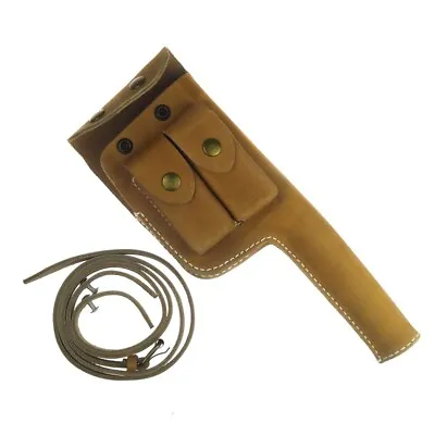 WWII German Mauser C96 Broomhandle Leather Holster With Strap • $44.54