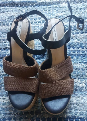 $39.99 • Buy MASSIMO DUTTI PLATFORM WEDGE Sandals SHOES SIZE 38  ALMOST NEW 
