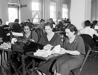 1933 Women Working In An Office Vintage Old Photo 8.5  X 11  Reprint • $14.84