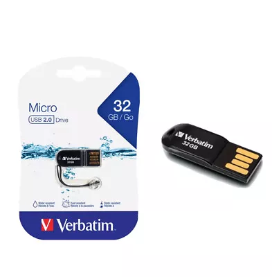 Verbatim Micro USB Flash Drive 32GB Store N Go 44051 Free Shipping • $19.50
