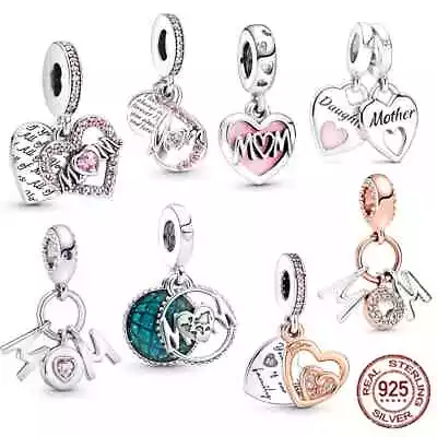 925 Sterling Silver Charm Bead Dangle Charm Bracelet Fashion Jewelry Mom Gift • $7.99