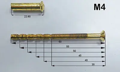 M3 M4 Screw Connecting Bolts With Sleeves For Door Handles Roses Escutcheons • £3.99