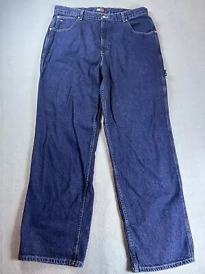 Tommy Hilfiger  Cargo Carpenter Jeans Men 38x34 Blue Wide Leg Baggy Y2K Skater • $50