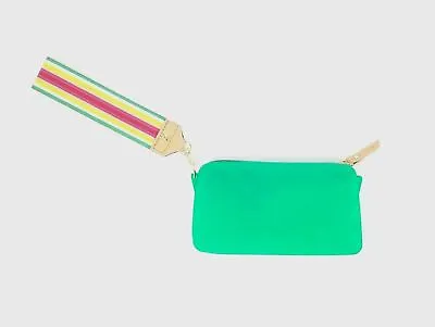 $75 Paradise Found Women Green Silicone Purse Handbag Clutch Strap Wristlet Bag • $11.58