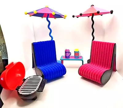 LOL Surprise Doll House Furniture Patio Lounge Chairs W/umbrellas & Grill LOT • $15.99