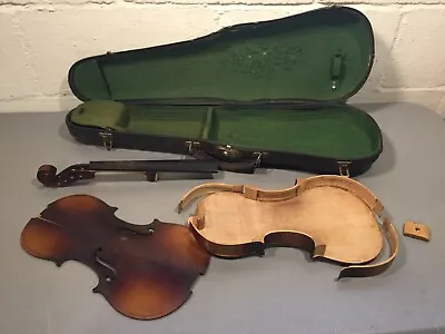 1/2 Size Violin W/ Case. Old Fiddle. Repair Project • $45