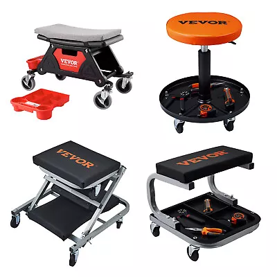 VEVOR Mechanic Stool Creeper Seat 300/250lb Rolling Shop Stool With Tool Trays • $26.99