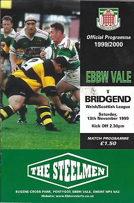 Ebbw Vale v Bridgend 13 Nov 1999 RUGBY PROGRAMME • £4.99