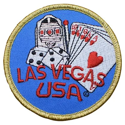 Las Vegas Patch - Nevada Gaming Poker Craps Slots Gambling Badge 3  (Iron On) • $4.99