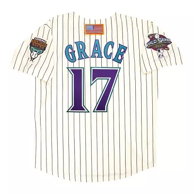 Mark Grace 2001 Arizona Diamondbacks Alt Home Ivory World Series Men's Jersey • $149.99