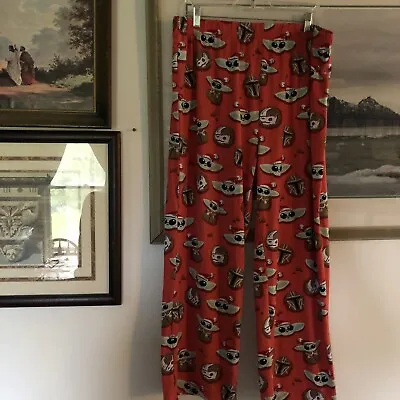 Munki Munki Grogu Baby Yoga Red Pajama Pants Sz XL A91 • $14