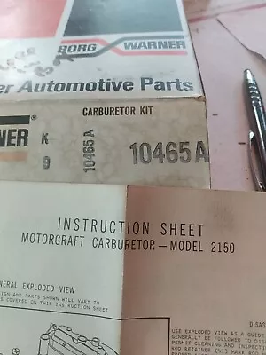 1975 To 1979 Bobcat Capri Mustang Pinto Mercury 6cyl  Motorcraft 2150 Carb Kit • $18