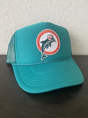 MIAMI DOLPHINS Retro 1966 Throwback Classic Logo Aqua Trucker Snapback Cap Hat • $22