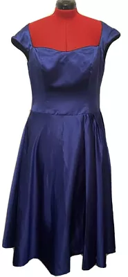 50s Dress Blue Size 16  Rock N Roll Rockabilly Swing RRP $79.95 • $29.95