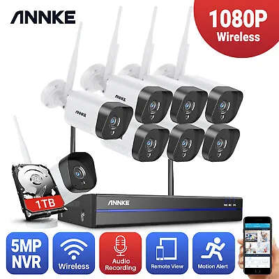 $246.99 • Buy ANNKE Wireless 5MP 8CH NVR HD 1080P Audio Outdoor Security IP Camera System 1TB