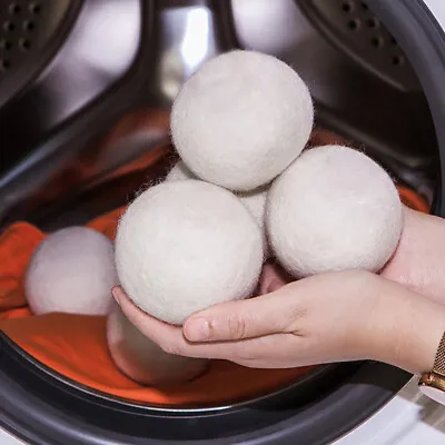 6X Reusable Wool Tumble Dryer Ball Home Natural Laundry Pactical Clean 3/5/7cm • £3.70