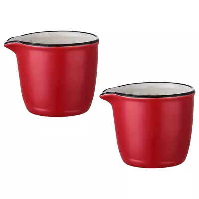  2 Pcs Small Milk Cup Ceramics Lovers Jug With Lid Mini Coffee Mugs • £12.28