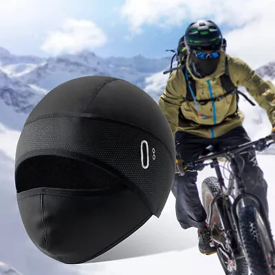 Winter Thermal Cycling Skull Cap Bike Motorbike Under Helmet Beanie Hat Black • $10.82