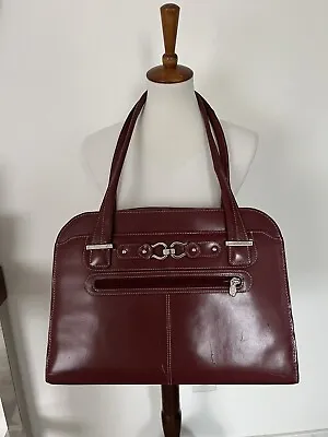 McKlein Leather W Series Oak Grove Laptop Tote Briefcase Red Burgundy • $35
