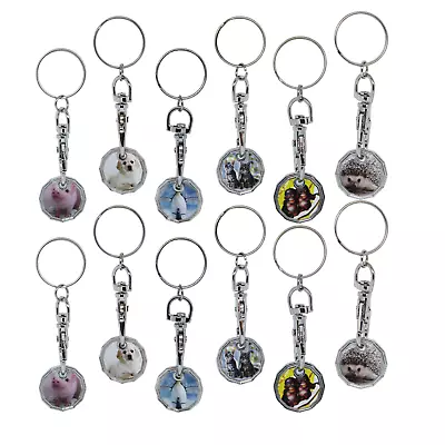 Pack Of 12 X Shopping Trolley Token UK Keyring £1 Coin Shops Gym Locker Tokens • £9.39