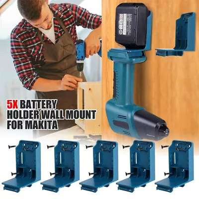 5Pcs 2 In 1 Tool & Battery Storage Mount Holder Hanger For Makita 14.4V/18V UK • £10.98