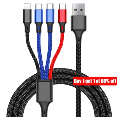 £3.57 • Buy Universal 4 In 1 Multi USB Charger Charging Cable Lead For All Mobile Phones UK