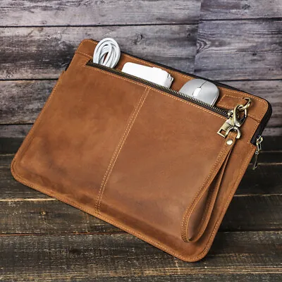 Genuine Leather Laptop Case For Macbook Pro 14  M2 2023 Pro Air 13  Sleeve Bag • $53.99