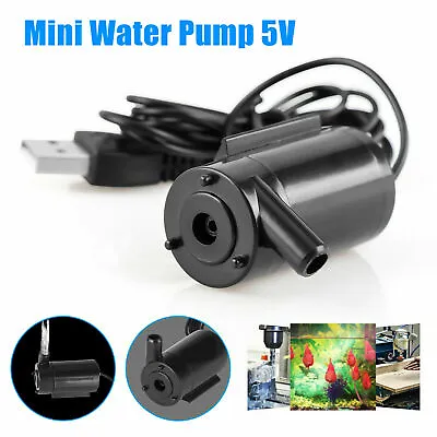 USB Micro Submersible Mini Water Pump For Fish Tanks Aquarium Fountain DC Motor • $6.85