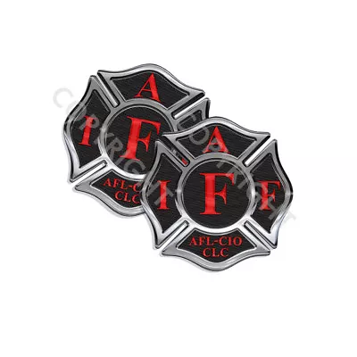 IAFF Sticker Decals (2 Pack) Firefighter Int'l Maltese Cross 4  Wide Black/Red • $3.99