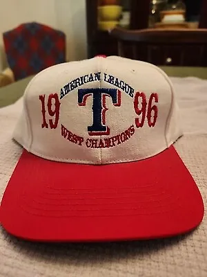 Vtg Texas Rangers Hat Cap Snap Back 1996 Division Champions Baseball Made USA  • $28